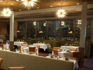 Wall of Wine as Restaurant Main Dining Room Feature